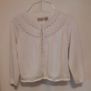 J Khaki Kid’s Off White Cardigan Sweater Sz Large 6/6years